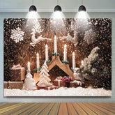 Lofaris Candle Snowflake Owl Deer Christmas Tree Backdrop